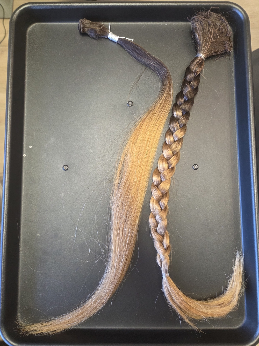 Nina Brown to Light Brown Ombre Braided and Straight Hair Pieces